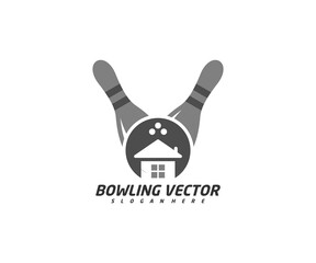 Bowling House logo template design vector, Illustration, Creative symbol, Icon