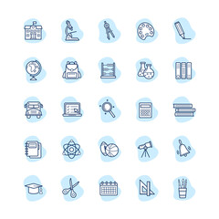 Set of school icons, vector illustration