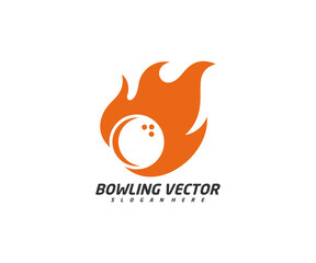 Fire Bowling logo template design vector, Illustration, Creative symbol, Icon