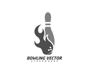 Fire Bowling logo template design vector, Illustration, Creative symbol, Icon