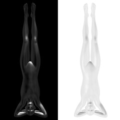 Grey 3d maneken yoga poses