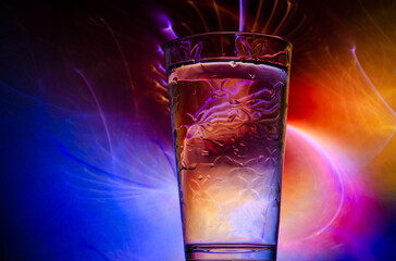 glass of water with ice