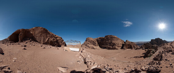 High Resolution 360 Panoramic HDR Images Taken in Petra (Wadi Mousa) and it's most famous historical landmarks, Suitable for AR VR or creating textures for desert environment