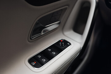 Fototapeta na wymiar Car seats regulation and control with memory mode