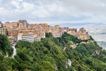Obraz na płótnie Canvas Lombardia Castle in the city of Enna in Sicily, Italy