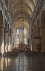 Onze-Lieve-Vrouwe Basilica, Central nave and choir, Tongeren, Belgium, .