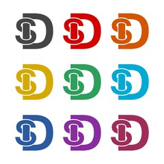 Initial Letter SD Logo Design, color set