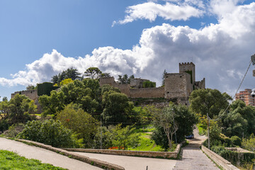 Fototapeta na wymiar Lombardia Castle in the city of Enna in Sicily, Italy