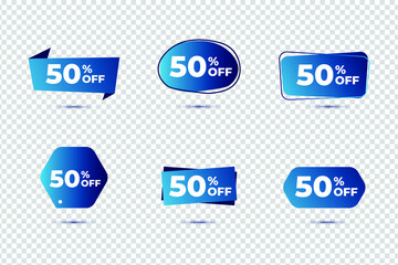 vector illustration of discount 50% tag symbol icon, sale, banner, promotion and advertising design element.
