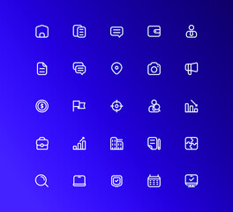 vector illustration of basic multimedia line icon set. modern and minimalist design. good for web design, landing page, mobile apps, user interface, and social media design.