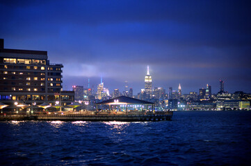 Fototapeta premium New York city skyline at night. USA