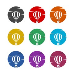 Air balloon icon, color set