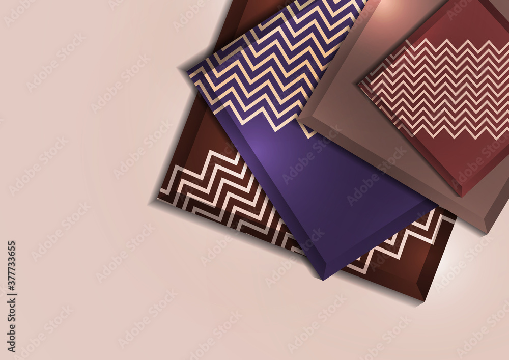 Poster multicolored decorative 3d squares on a light background. template for your design. abstract vector