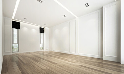 Modern mock up room  of empty living room and white space and vintage pattern wall background texture
