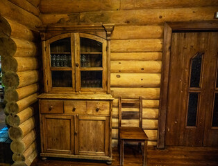 Naklejka na ściany i meble wooden interior items in the style of northern peoples