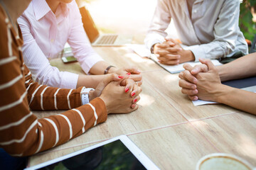 Business team people are consulting and brainstorming for online marketing plan.concept