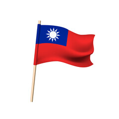 Taiwan flag on white background