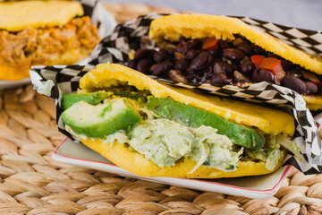 Arepas close-up, a typical dish from Venezuela