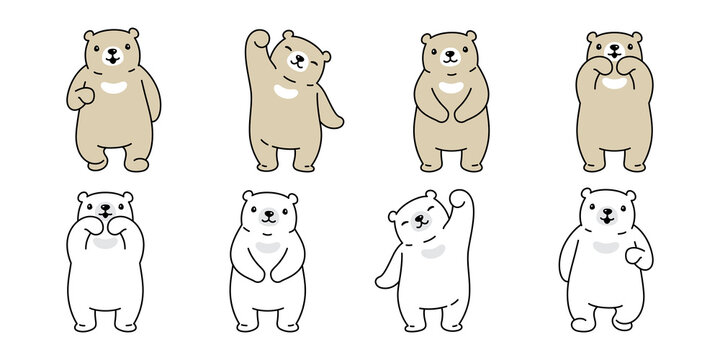 Bear vector polar bear icon teddy logo symbol cartoon character doodle illustration design