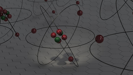 3d render of an atom
