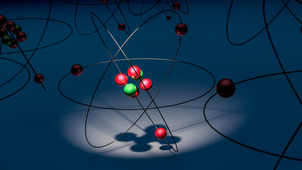 3d render of an atom