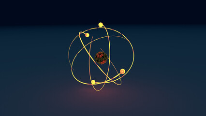 3d render of an atom