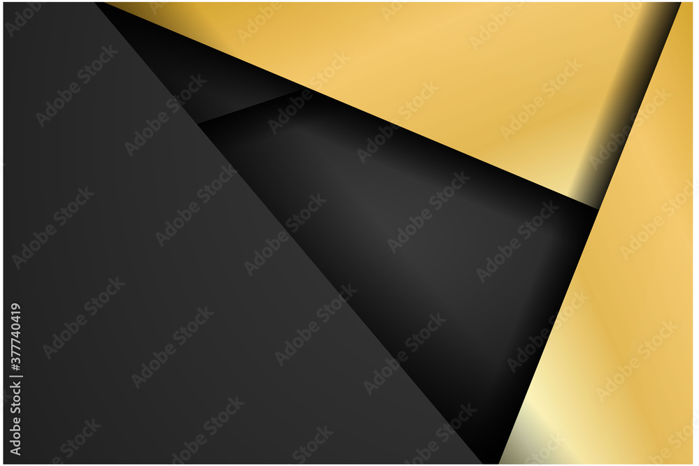 Poster Black and orange triangle geometric vector background with black element and space for text and background design - Vector