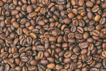 roasted coffee beans closeup