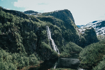 Waterfall in the norwegian mountains