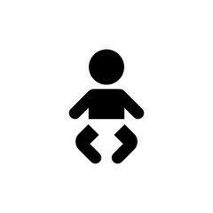 Baby icon. Diaper wearing child sign. Vector on isolated white background. EPS 10
