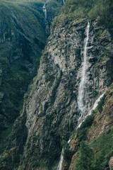 waterfall on the norwegian mountain