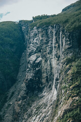 waterfall on the norwegian mountain