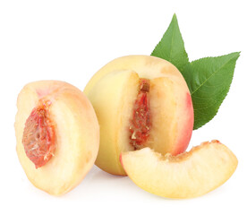Peach isolated on a white background