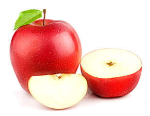 Red apples isolated on white background