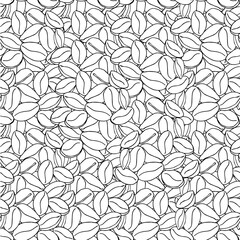 Fototapeta premium Coffee bean seamless monochrome pattern. Art design elements stock vector illustration for product design, for packing design, for wallpaper, for fabric print