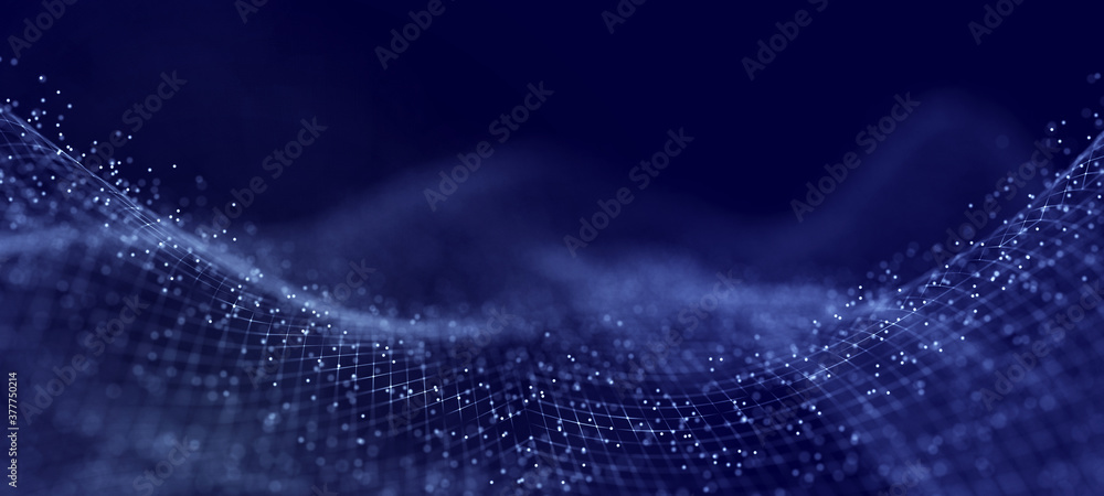 Poster Network connection data. Structural communication of information. Abstract background. 3d rendering.