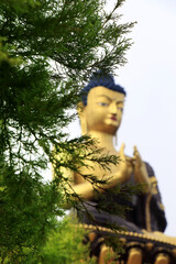 Buddha Park of Ravangla. Beautiful huge statue of Lord Buddha, at Rabangla, Sikkim, India. Gautam Buddha statue in the Buddha Park of Ravangla in South Sikkim. Frame within a frame concept.