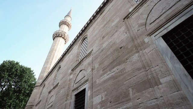 Gate to the courtyard of the Sultan Suleiman Mosque, Istanbul, Turkey. The Sultan Suleiman Mosque is an Ottoman imperial mosque located on the Third Hill
