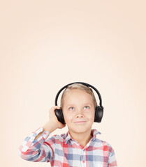 Young boy listening to music