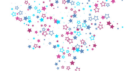 Shooting stars confetti. Multi-colored stars. Holiday background. Abstract texture on a white background. Design element. Vector illustration, EPS 10	