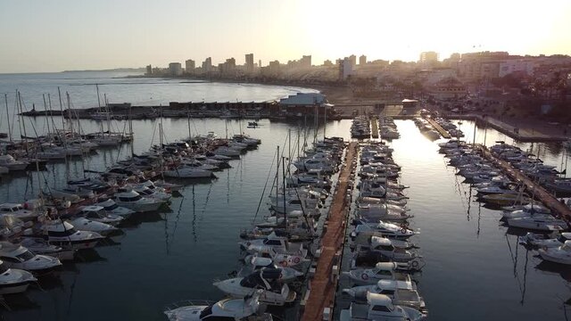 Aerial Footage aerial recording of a nautical port on the Costa Blanca