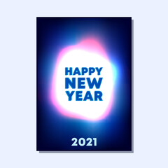 2021 New Year typography with abstract gradient texture design for greeting card, poster, brochure, flyer cover, or other printing products. Vector illustration