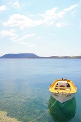 Ermioni, Greece, Peleponnese boat on the sea with mountains