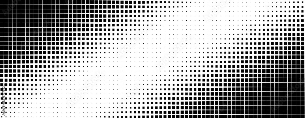 Aufkleber Vertical gradient of black and white squares. Halftone texture. Vector illustration Monochrome dots background.