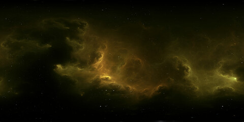 360 degree space background with nebula and stars, equirectangular projection, environment map. HDRI spherical panorama. © Peter Jurik