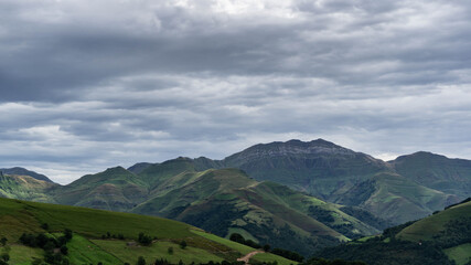 Cloudy afternoon. This is the Cantabria landscape. Nice shape of the mountains.