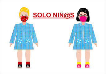 Solo niños sin acompañamiento de los padres al entrar al colegio. Prohibido la entrada al colegio de los padres