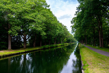 Fototapeta na wymiar Water canal in Belgium, province Antwerpen near Retie