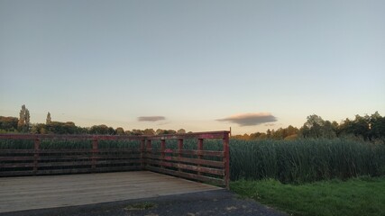 sunset over the river