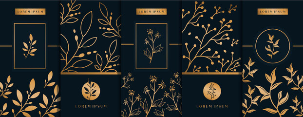 Obraz na płótnie Canvas logo packaging design flower floral elegan premium vector